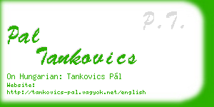 pal tankovics business card